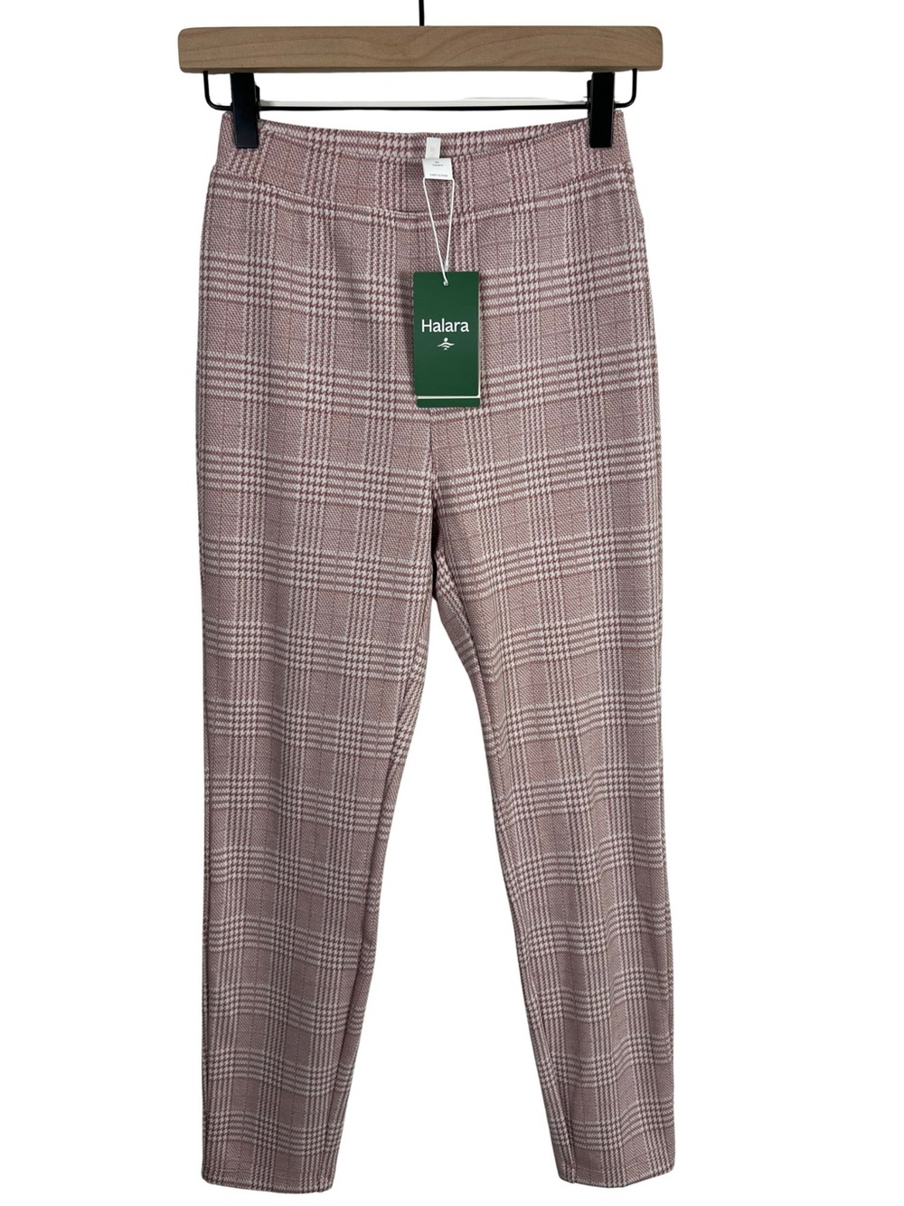 Halara High Waisted Plaid Work Pants Houndstooth Pockets NWT XS